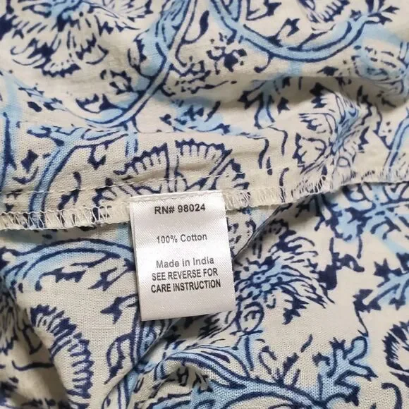 Love The Label Floral Boho Top XS Embroidered Ruffle Smocked Balloon Sleeve - Picture 9 of 10